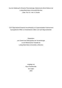 CpG-Oligonukleotid-basierte Immuntherapie von experimentellen