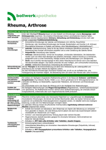 Rheuma, Arthrose - Bollwerkapotheke