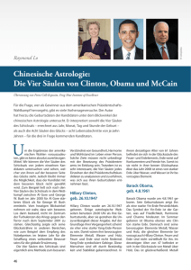 Chinesische Astrologie: Die Vier Säulen von Clinton, Obama und