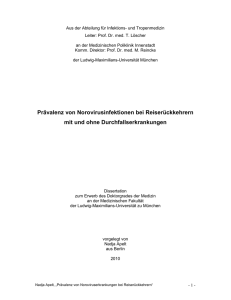 Pr&auml;valenz von Norovirusinfektionen bei Reiser&uuml;ckkehrern mit und