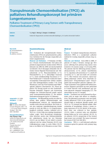 Transpulmonale Chemoembolisation (TPCE)