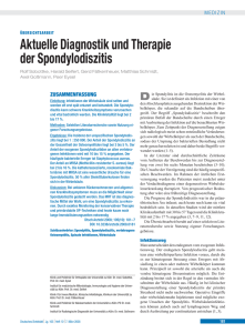 Aktuelle Diagnostik und Therapie der Spondylodiszitis