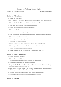 ¨Ubungen zur Vorlesung Lineare Algebra Kapitel 1. Vektorräume