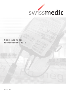 Haemovigilance Jahresbericht 2010