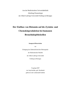 Der Einfluss von Histamin auf die Zytokin