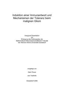 Induktion einer Immunantwort und Mechanismen der Toleranz beim