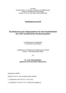 Habilitationsschrift Die Bedeutung der Adipozytokine für das