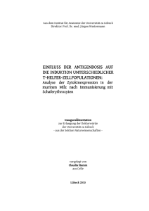 einfluss einfluss der antigendosis antigendosis antigendosis auf die