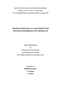 CCL19-IgG-vermittelte Proliferationshemmung in Tumorzellen