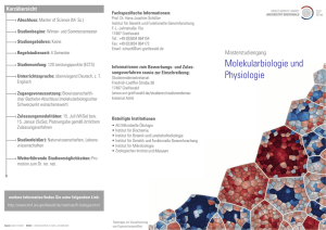 Flyer MSc Molekularbiologie und Physiologie