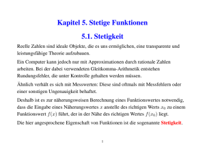 Kapitel 5. Stetige Funktionen 5.1. Stetigkeit