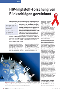 HIV-Impfstoff-Forschung von Rückschlägen gezeichnet