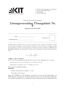 Lösungsvorschlag Übungsblatt Nr. 9