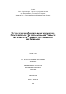 Untersuchung möglicher immunologischer Zielstrukturen für eine