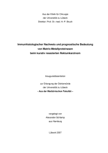 Immunhistologischer Nachweis und prognostische Bedeutung von