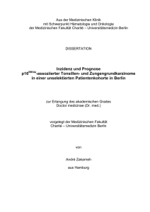 Inzidenz und Prognose p16 - Dissertationen Online an der FU Berlin