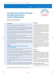 Adjuvante endokrine Therapie des Mammakarzinoms: aktuelle