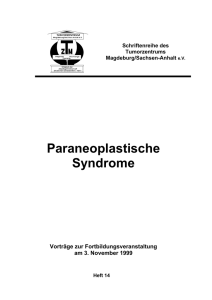 Paraneoplastische Syndrome - Universitätsklinikum Magdeburg