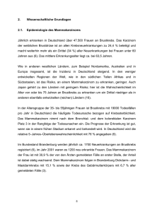 8 2. Wissenschaftliche Grundlagen 2.1. Epidemiologie des