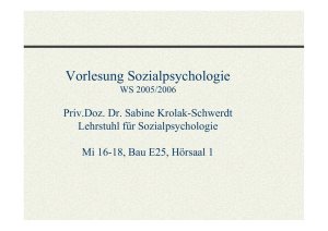 Vorlesung Sozialpsychologie