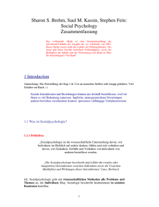 Sharon S. Brehm, Saul M. Kassin, Stephen Fein: Social Psychology