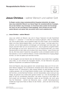 Jesus Christus – wahrer Mensch und wahrer Gott