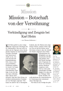 Botschaft von der Versöhnung. Verkündigung und Zeugnis bei Karl