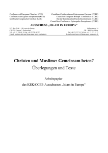 Christen und Muslime: Gemeinsam beten? - CEC-CID