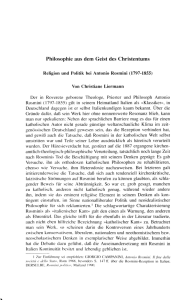Philosophie aus dem Geist des Christentums. Religion und Politik
