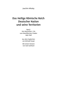 Das Heilige Römische Reich Deutscher Nation und seine Territorien