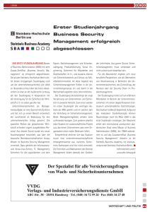 Erster Studienjahrgang Business Security Management erfolgreich