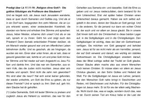 Predigt über Lk 17,11-19: ‚Religion ohne Gott?- Die gottlos