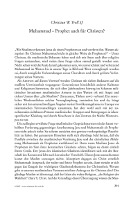 Muhammad – Prophet auch für Christen?