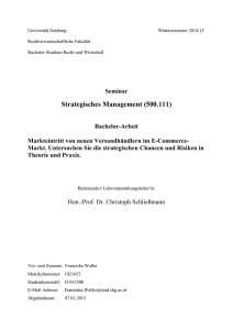 Markteintritt von neuen Versandhändlern im E