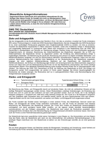 Wesentliche Anlegerinformationen DWS TRC Deutschland Ziele