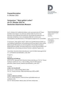 Symposium “ Wem gehört Luther“ am 23. Oktober 2014 im