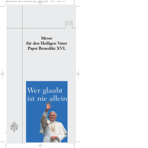 Messe für den Heiligen Vater Papst Benedikt XVI.