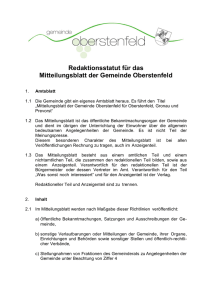 Redaktionsstatut für das Mitteilungsblatt der Gemeinde Oberstenfeld