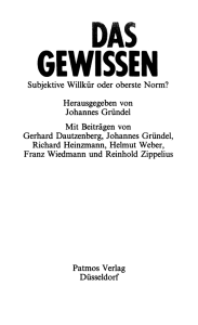 Der Mensch als Person. Zum Verständnis des Gewissens bei