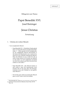 Papst Benedikt XVI. Jesus Christus