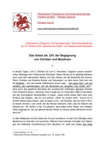 PDF: 51 KB. Christian Troll: Das Gebet als Ort der Begegnung von