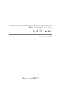 Wellen - Theoretische Physik I