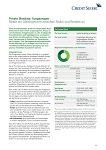 Private Mandate: Ausgewogen Strebt ein