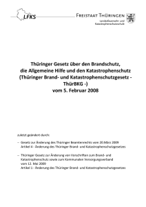 Thüringer Gesetz über den Brandschutz, die Allgemeine Hilfe und