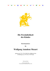 Die Persönlichkeit des Kindes Wolfgang Amadeus Mozart