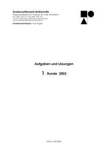 Aufgaben und Lösungen 1. Runde 2003