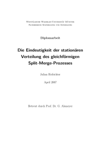Julian Hofrichter: Die Eindeutigkeit der stationären Verteilung des