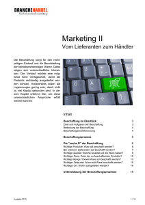 Marketing II - Branche Handel