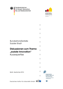 Diskussionen zum Thema "soziale Innovation" Kurzexpertise (PDF