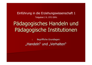 Pädagogisches Handeln und Pädagogische Institutionen